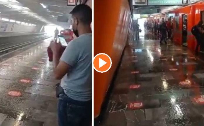 inundaciones y cascadas en el Metro de la CDMX